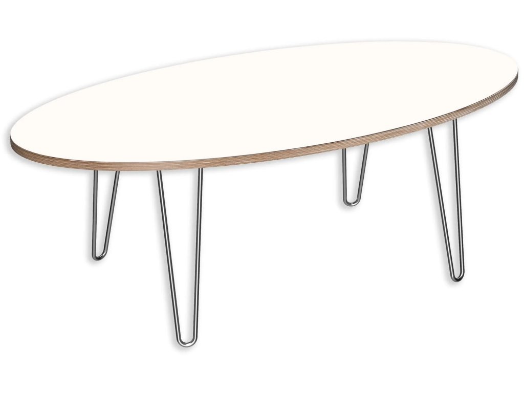 Designerply Oval Coffee Table: Designer White