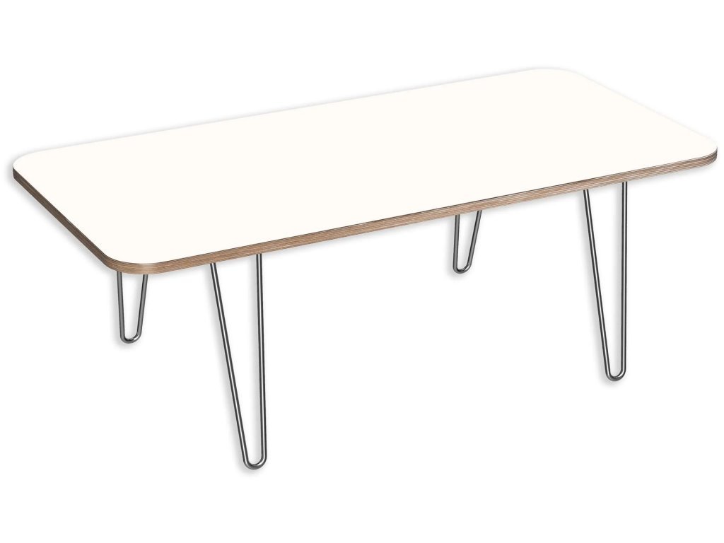 Designerply Radiused Coffee Table: Designer White