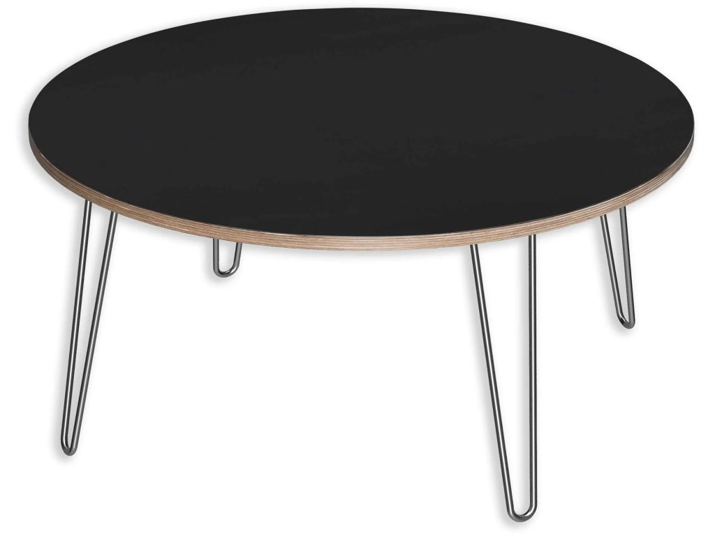 Designerply Round Coffee Table: Matte Black