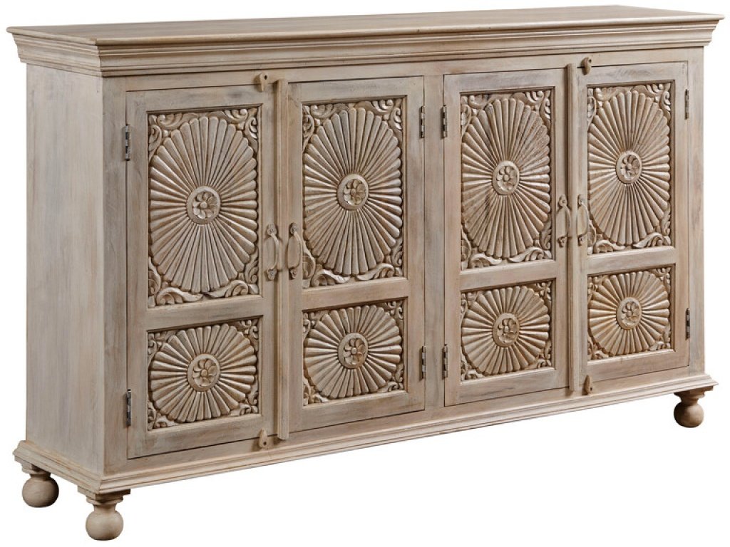 Parchment Four Door Cabinet