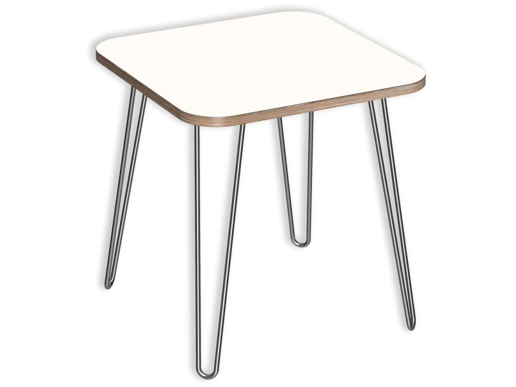 Designerply Square End Table: Designer White
