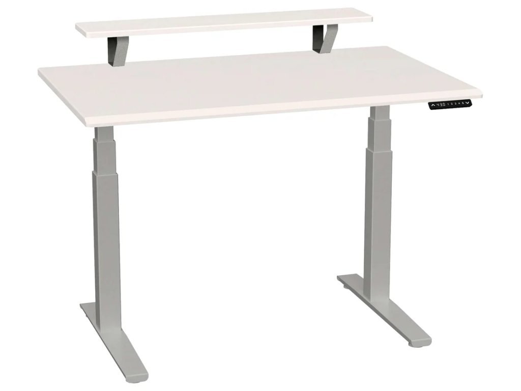 Smartmoves 48 In. Desk W/ Elevated Shelf And Adjustable Height Base