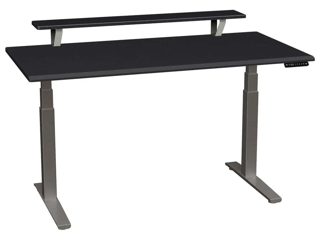 Smartmoves 60 In. Desk W/ Elevated Shelf And Adjustable Height Base
