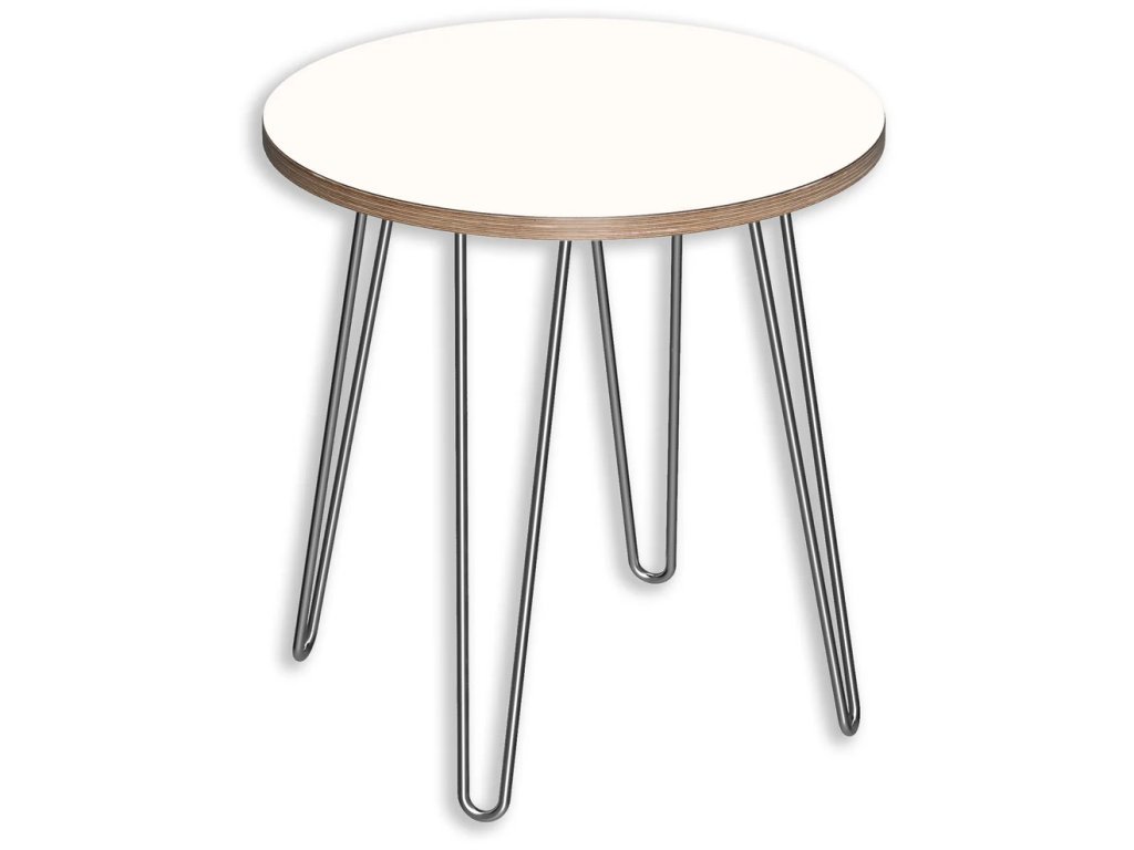 Designerply Round End Table: Designer White
