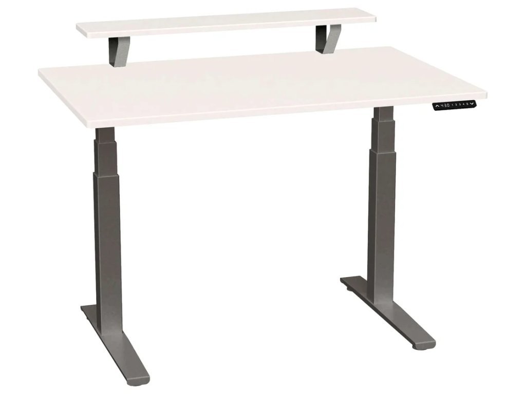 Smartmoves 48 In. Desk W/ Elevated Shelf And Adjustable Height Base