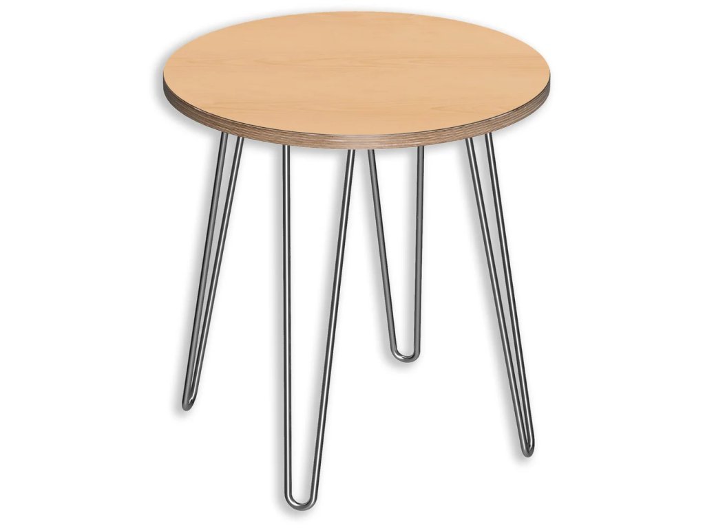 Designerply Round End Table: Natural Maple