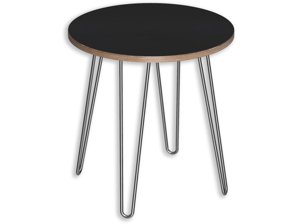 Designerply Round End Table: Matte Black