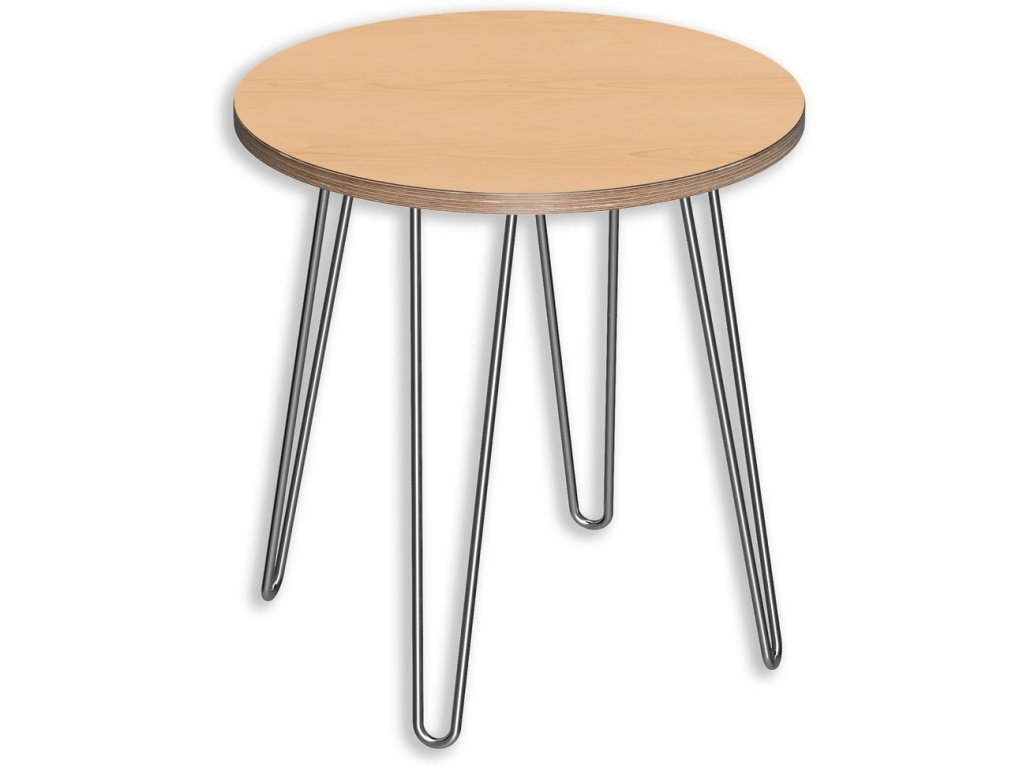 Designerply Round End Table: Natural Maple