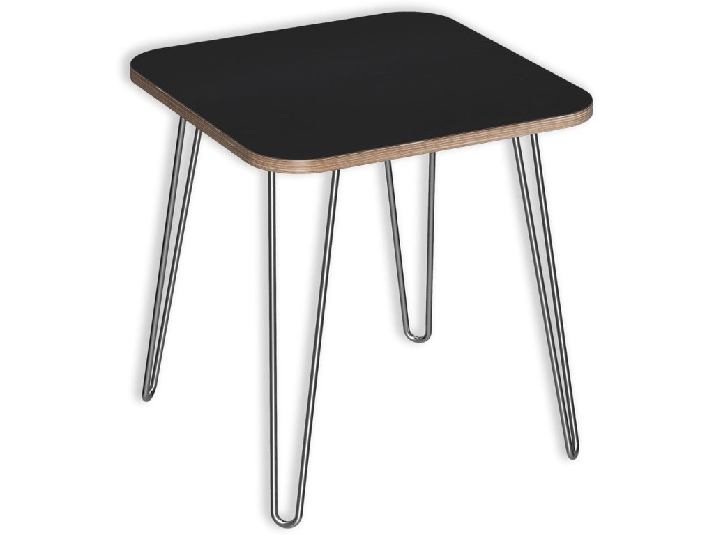 Designerply Square End Table: Matte Black